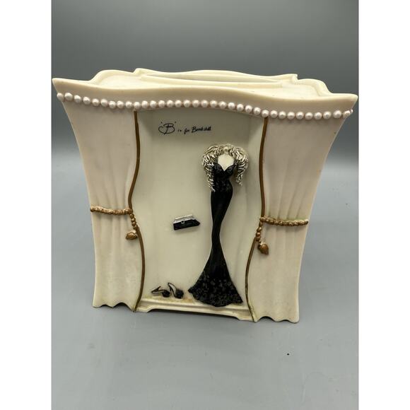 Glam Ceramic Tissue Box Cover ~ “Hello Gorgeous” / “B is for Bombshell” Vanity - Picture 1 of 8